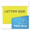Pendaflex 1/5-Cut Tabs 2 in. Capacity Letter Size Extra Capacity Reinforced Hanging File Folders with Box Bottom - Yellow (25/Box)
